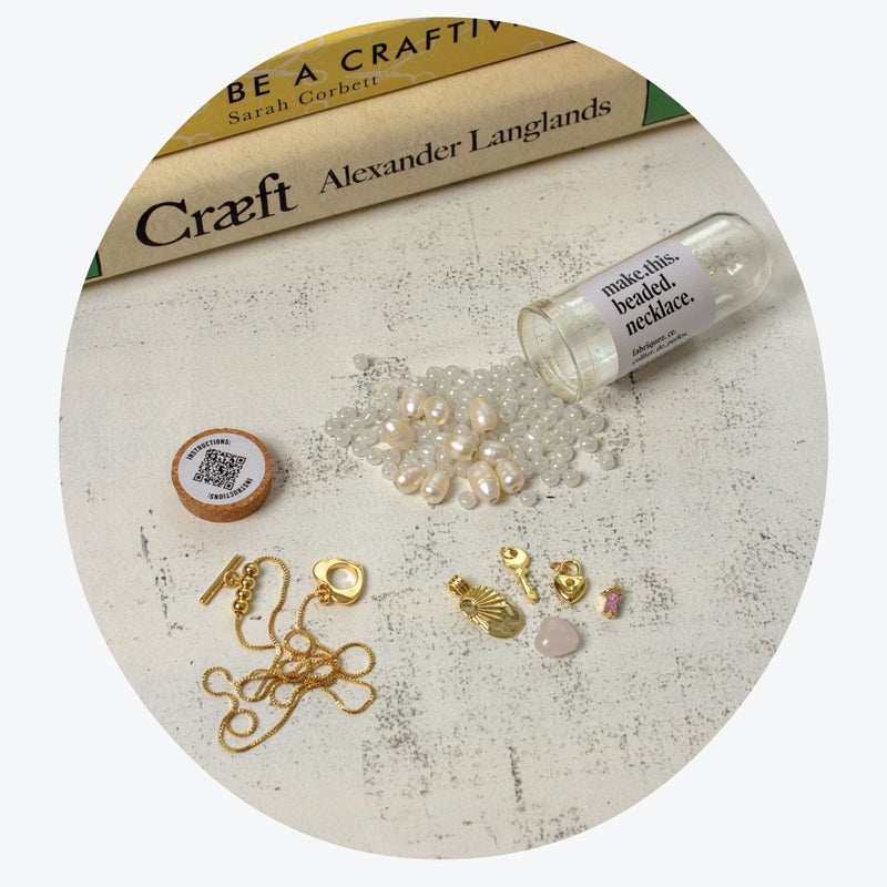 Beaded Pearl Necklace Kit: Locked Heart - Make This Universe