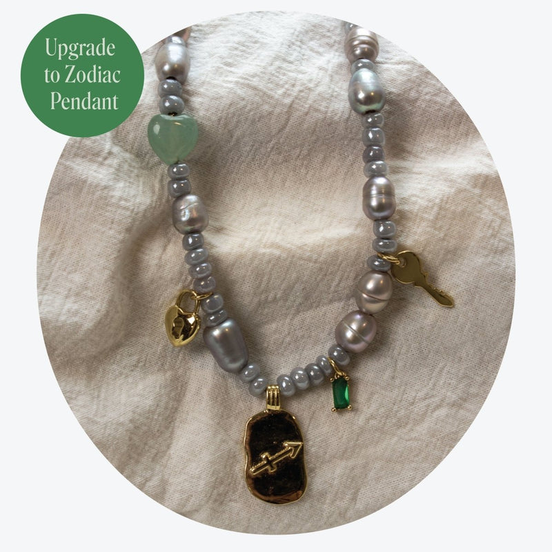Beaded Pearl Necklace Kit: Locked Heart (Oyster) - Make This Universe